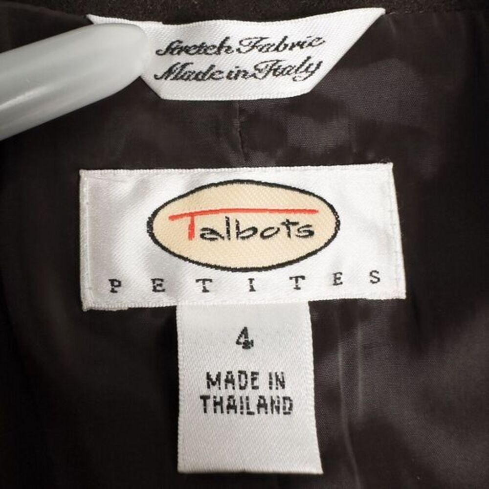 Talbots Italian Wool Blend Military Style Jacket Womens Petite 4 Chocolate Brown - Picture 3 of 16